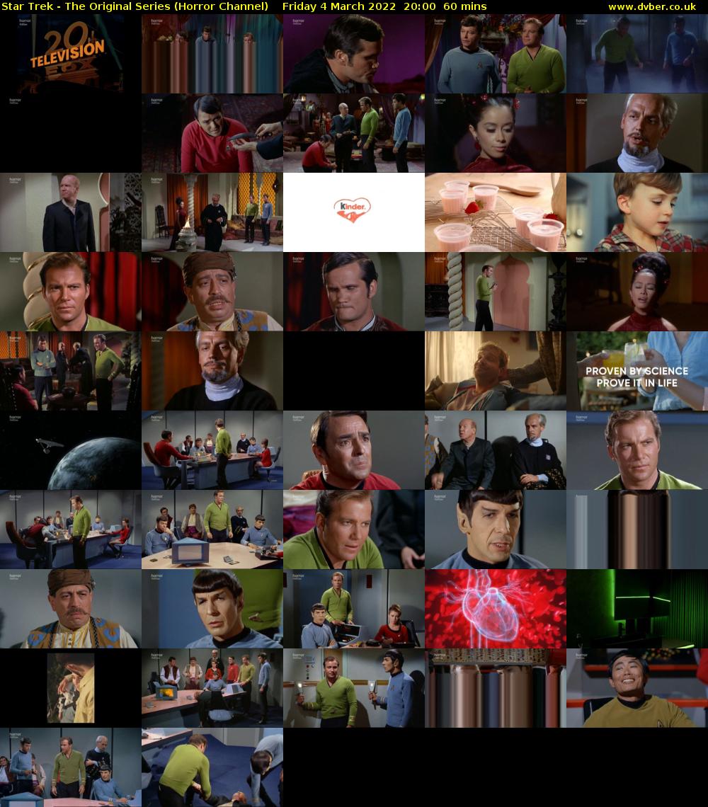 Star Trek - The Original Series (Horror Channel) Friday 4 March 2022 20:00 - 21:00