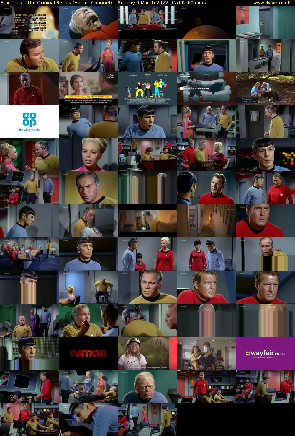 Star Trek - The Original Series (Horror Channel) Sunday 6 March 2022 12:00 - 13:00