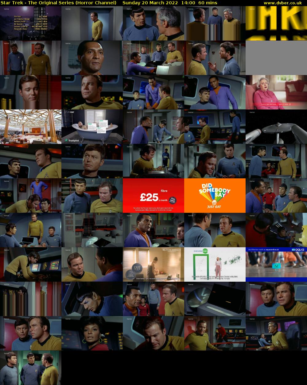 Star Trek - The Original Series (Horror Channel) Sunday 20 March 2022 14:00 - 15:00
