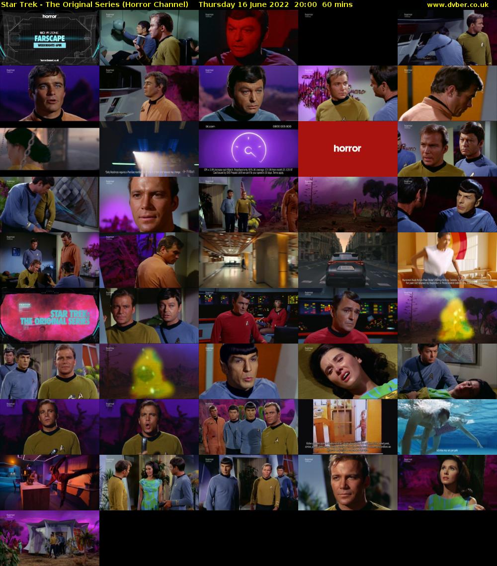 Star Trek - The Original Series (Horror Channel) Thursday 16 June 2022 20:00 - 21:00