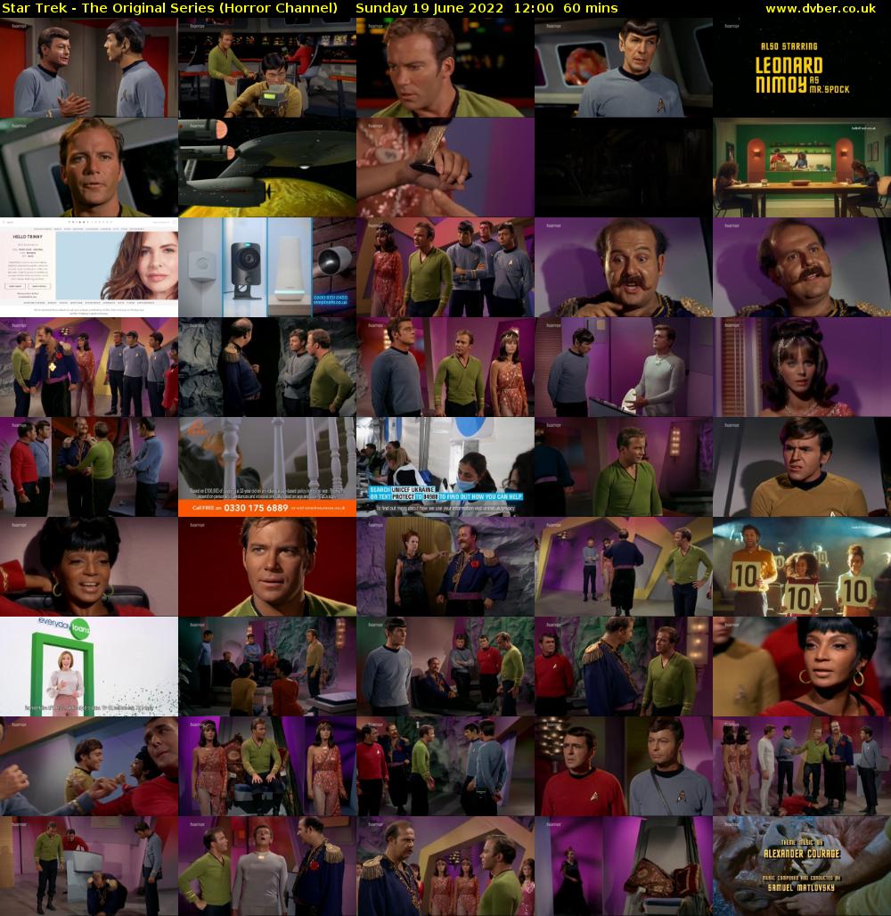 Star Trek - The Original Series (Horror Channel) Sunday 19 June 2022 12:00 - 13:00