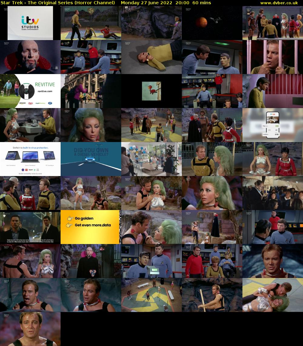 Star Trek - The Original Series (Horror Channel) Monday 27 June 2022 20:00 - 21:00