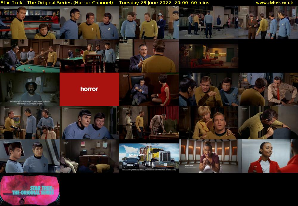 Star Trek - The Original Series (Horror Channel) Tuesday 28 June 2022 20:00 - 21:00