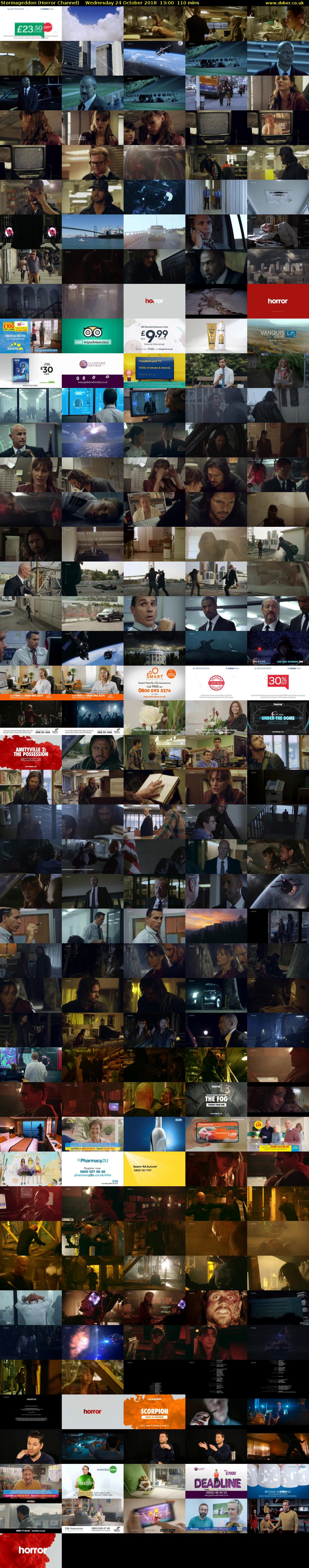 Stormageddon (Horror Channel) Wednesday 24 October 2018 13:00 - 14:50