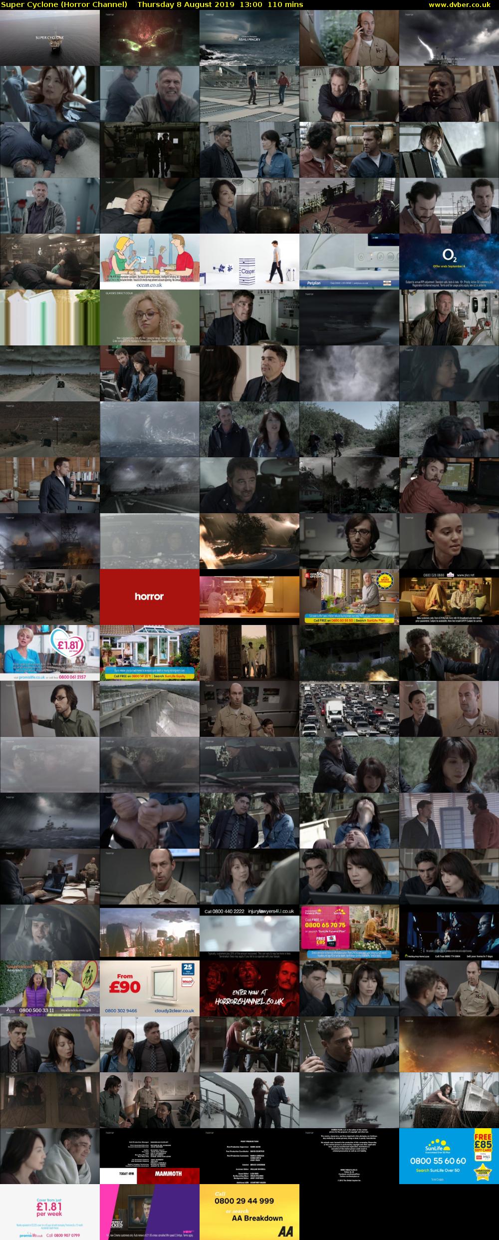 Super Cyclone (Horror Channel) Thursday 8 August 2019 13:00 - 14:50