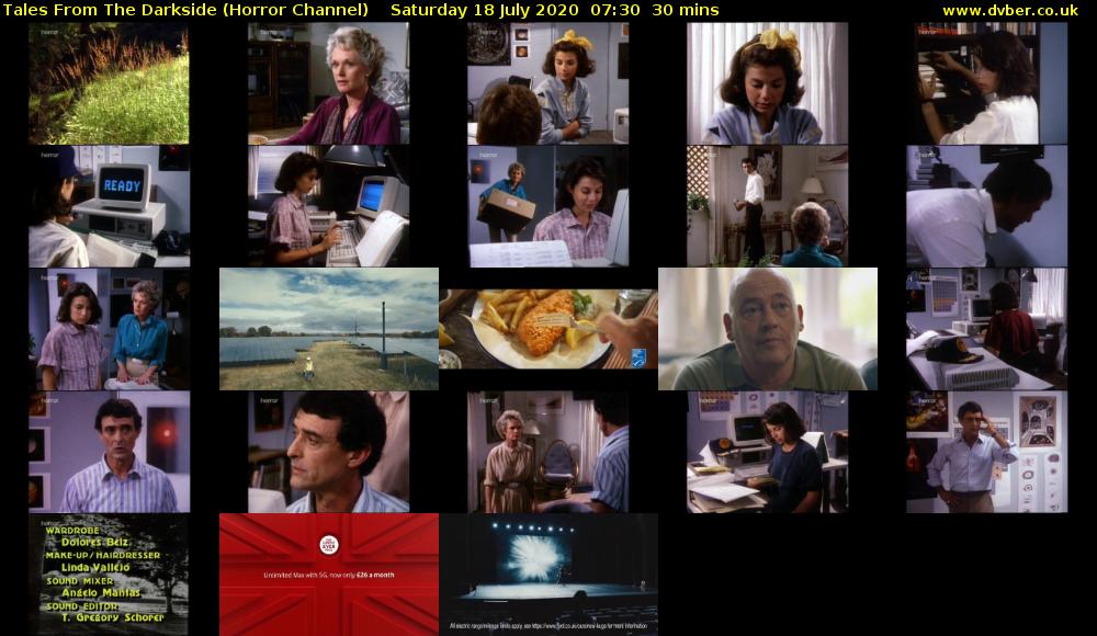 Tales From The Darkside (Horror Channel) Saturday 18 July 2020 07:30 - 08:00