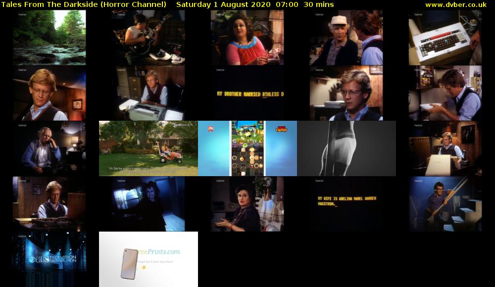 Tales From The Darkside (Horror Channel) Saturday 1 August 2020 07:00 - 07:30