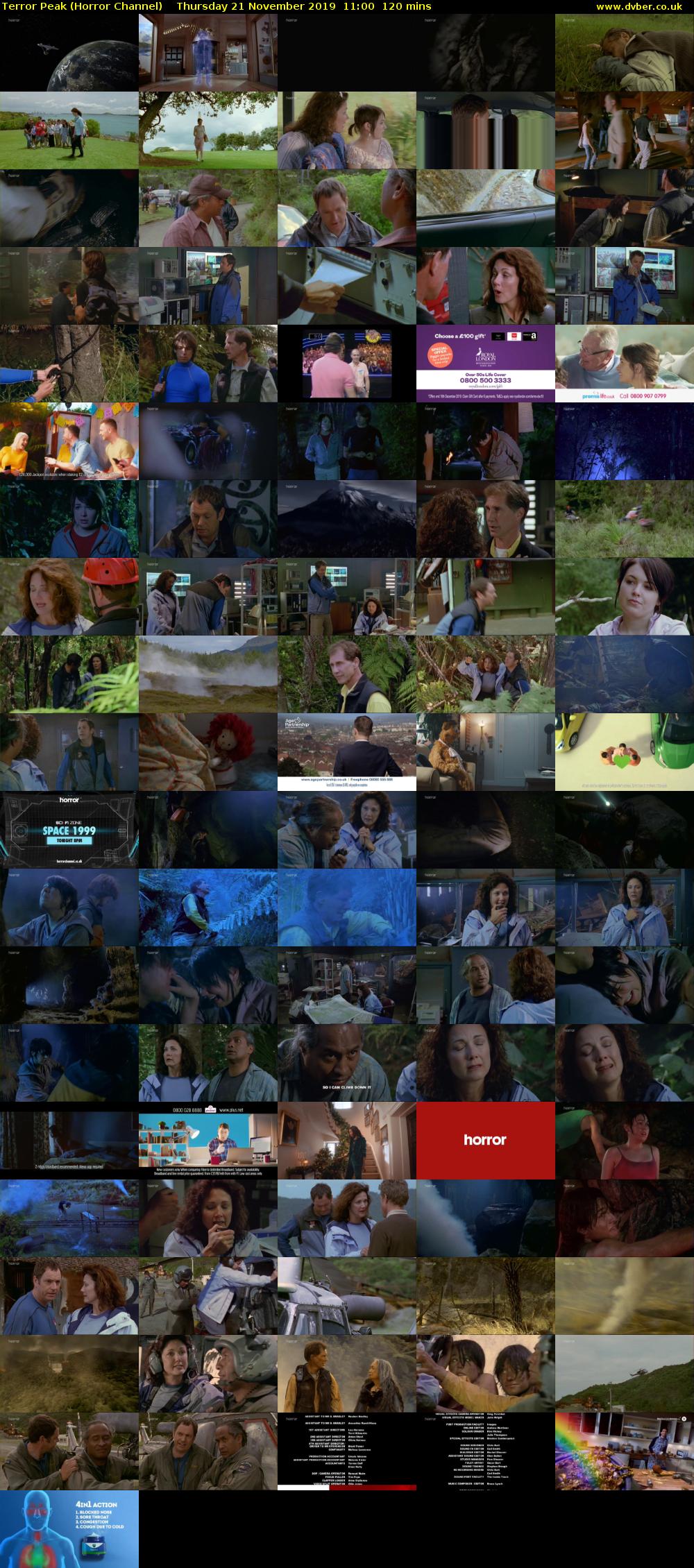 Terror Peak (Horror Channel) Thursday 21 November 2019 11:00 - 13:00