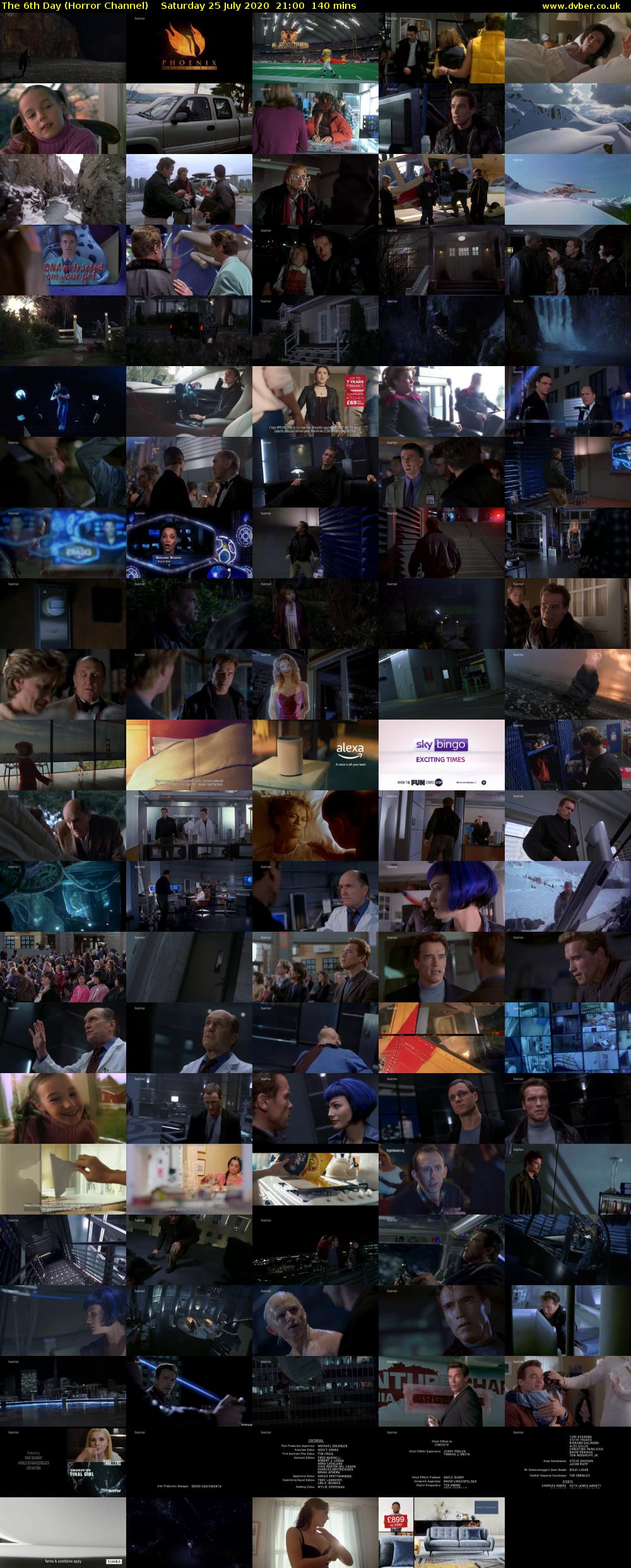 The 6th Day (Horror Channel) Saturday 25 July 2020 21:00 - 23:20