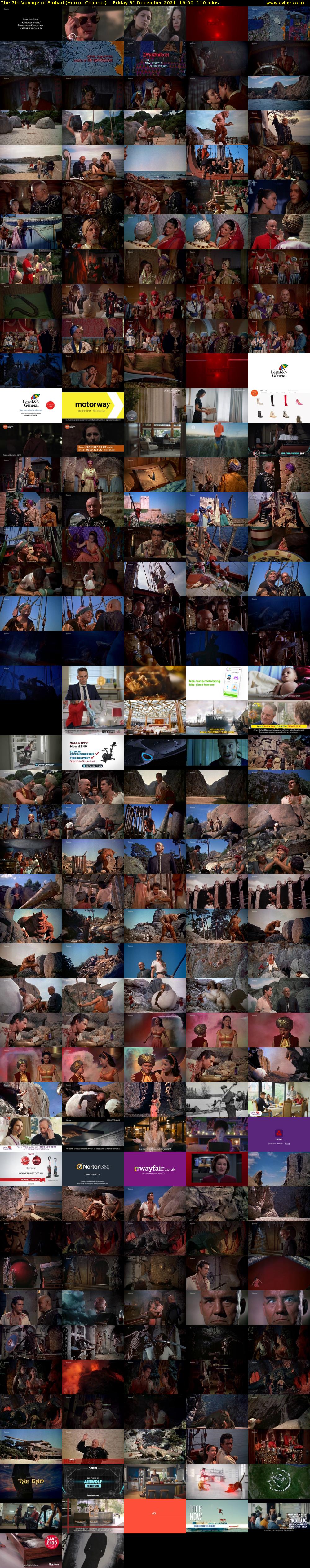 The 7th Voyage of Sinbad (Horror Channel) Friday 31 December 2021 16:00 - 17:50