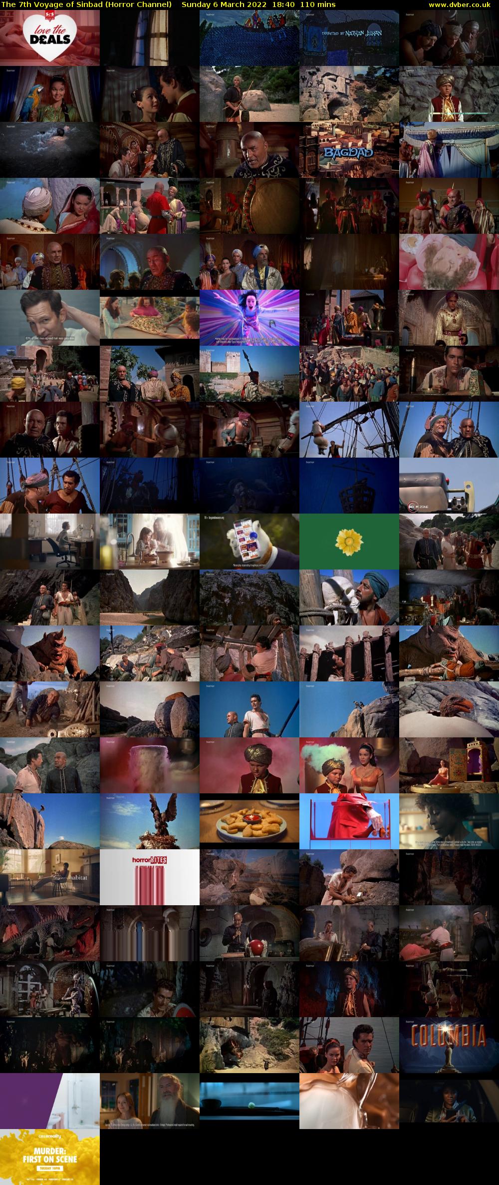 The 7th Voyage of Sinbad (Horror Channel) Sunday 6 March 2022 18:40 - 20:30