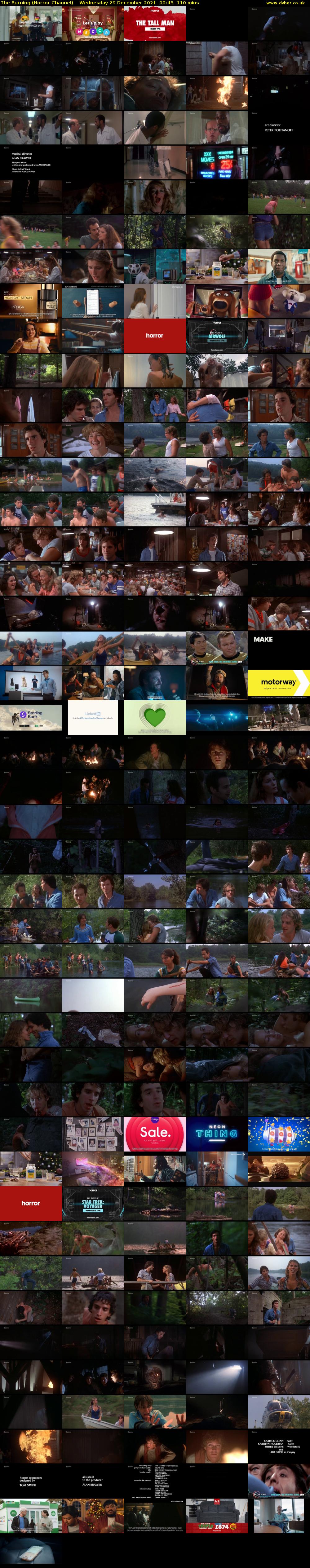The Burning (Horror Channel) Wednesday 29 December 2021 00:45 - 02:35