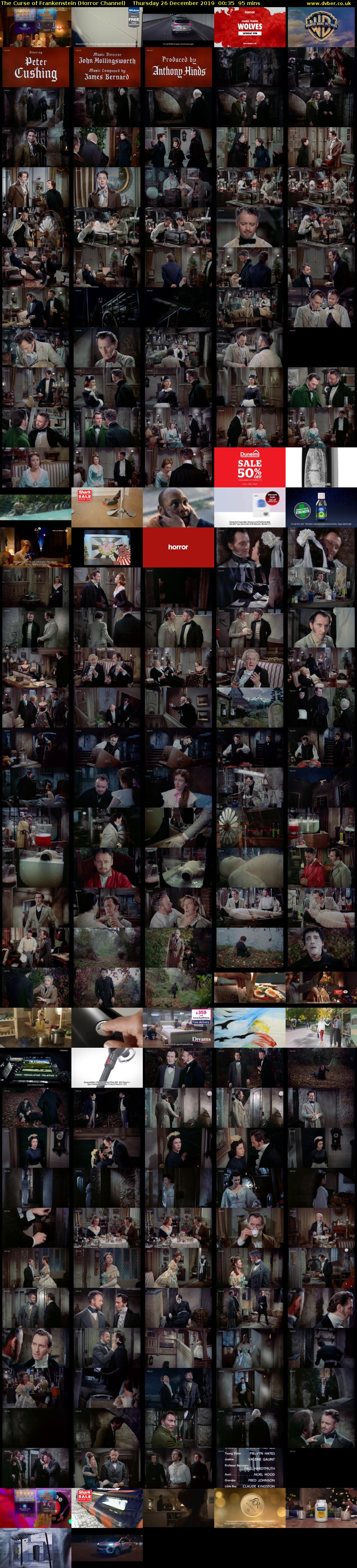 The Curse of Frankenstein (Horror Channel) Thursday 26 December 2019 00:35 - 02:10