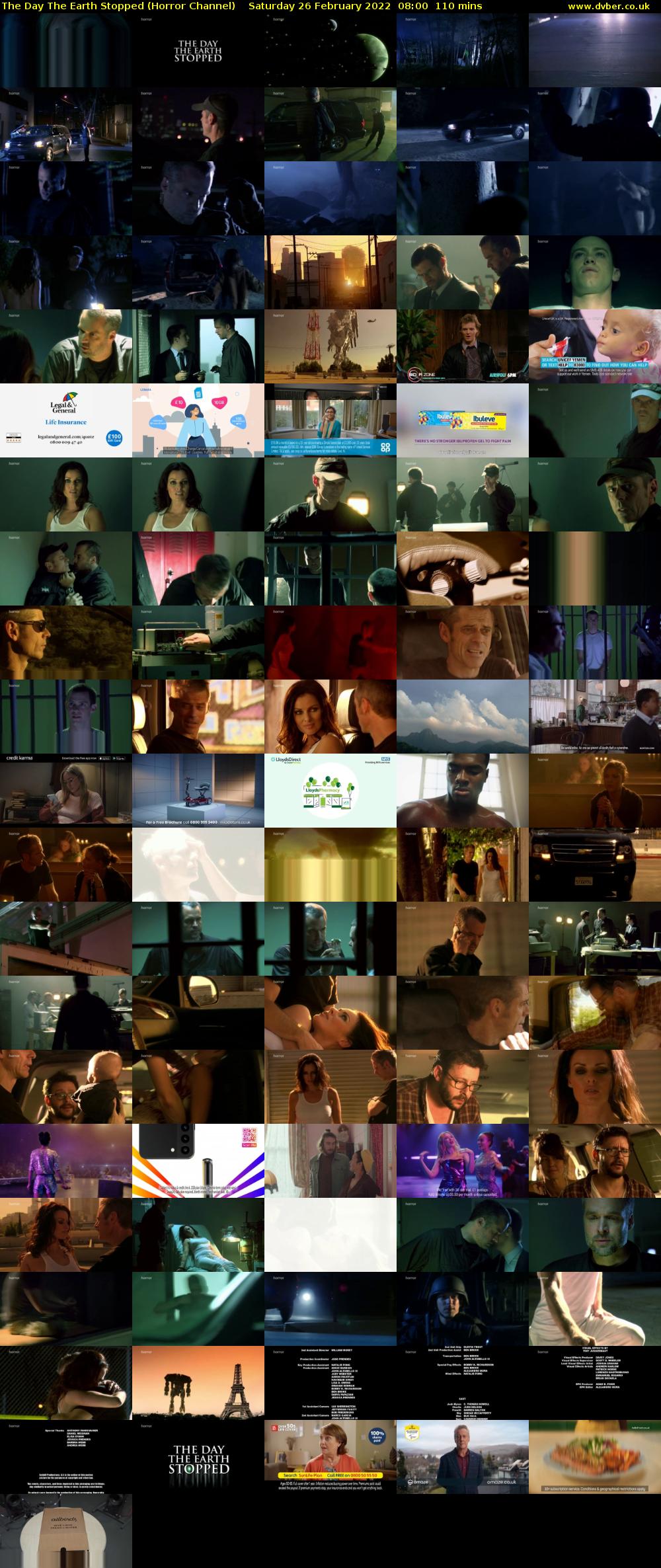 The Day The Earth Stopped (Horror Channel) Saturday 26 February 2022 08:00 - 09:50