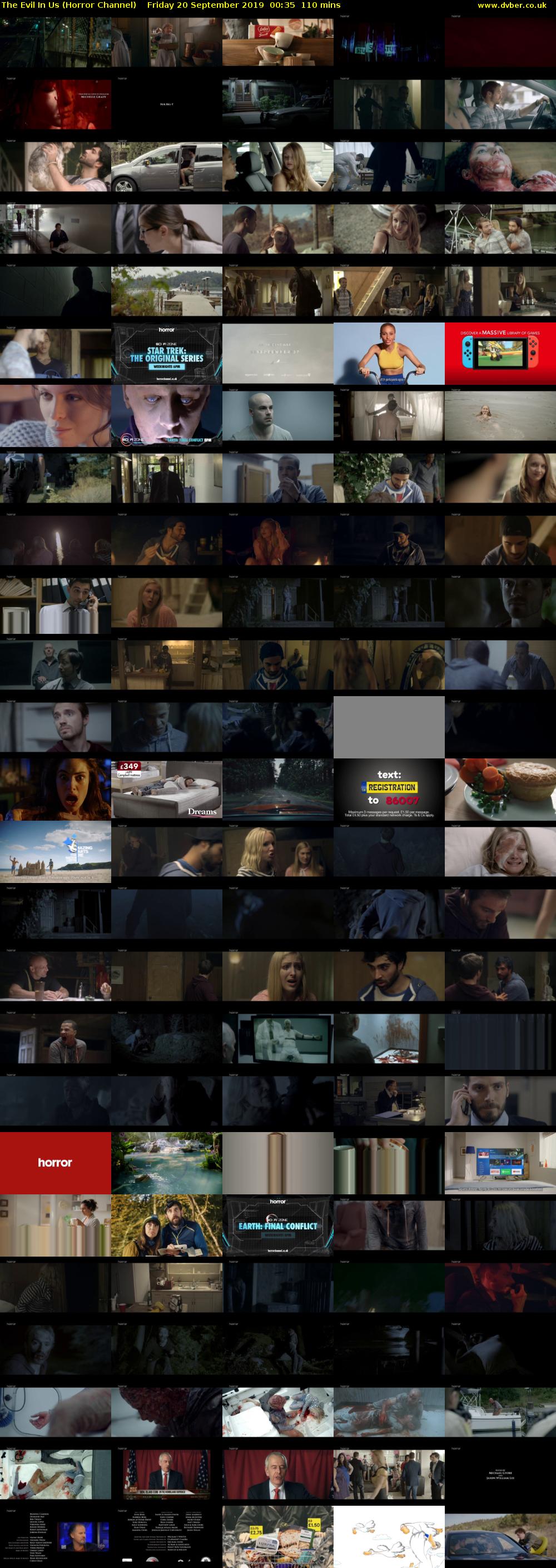 The Evil In Us (Horror Channel) Friday 20 September 2019 00:35 - 02:25