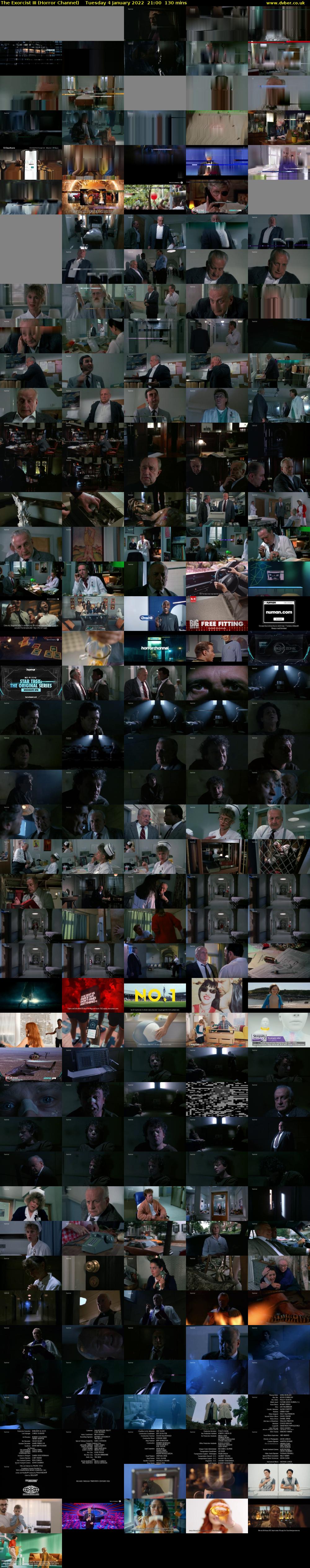 The Exorcist III (Horror Channel) Tuesday 4 January 2022 21:00 - 23:10