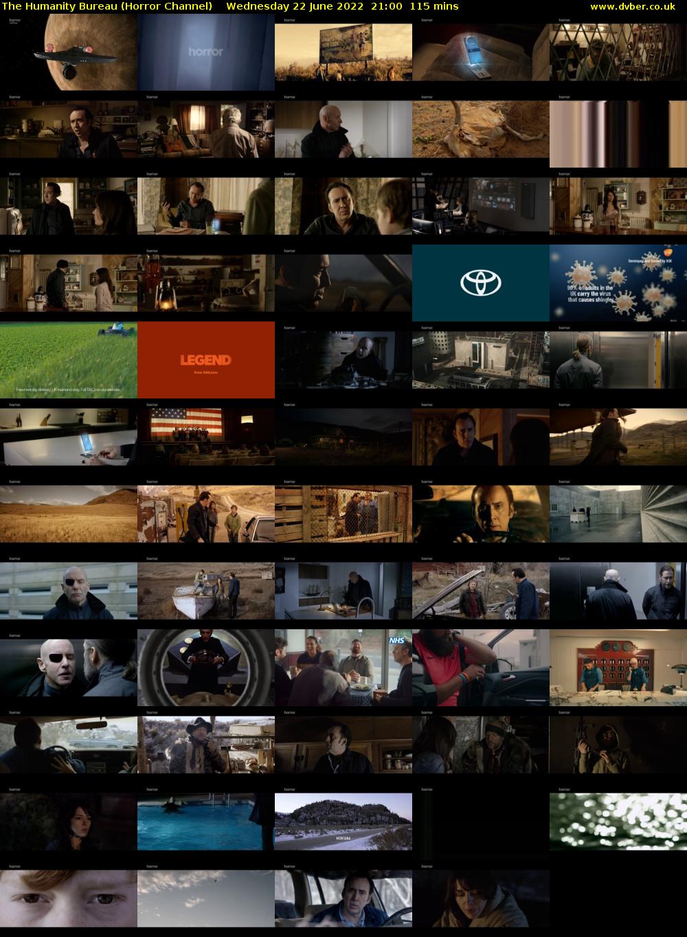 The Humanity Bureau (Horror Channel) Wednesday 22 June 2022 21:00 - 22:55