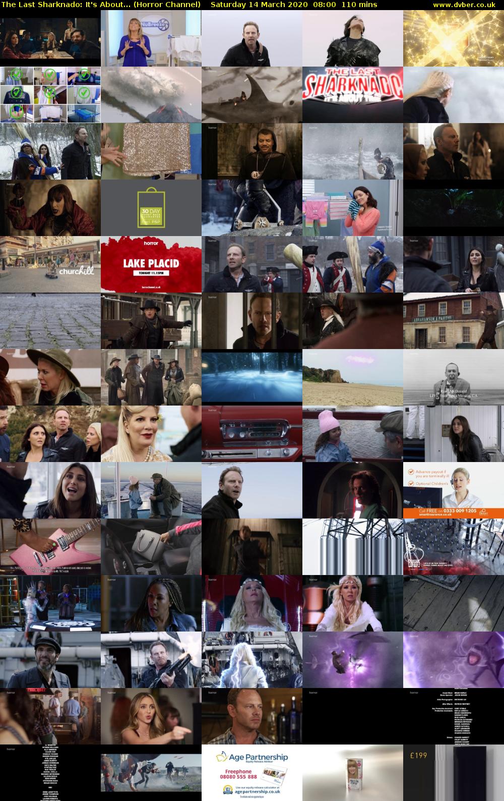 The Last Sharknado: It's About... (Horror Channel) Saturday 14 March 2020 08:00 - 09:50