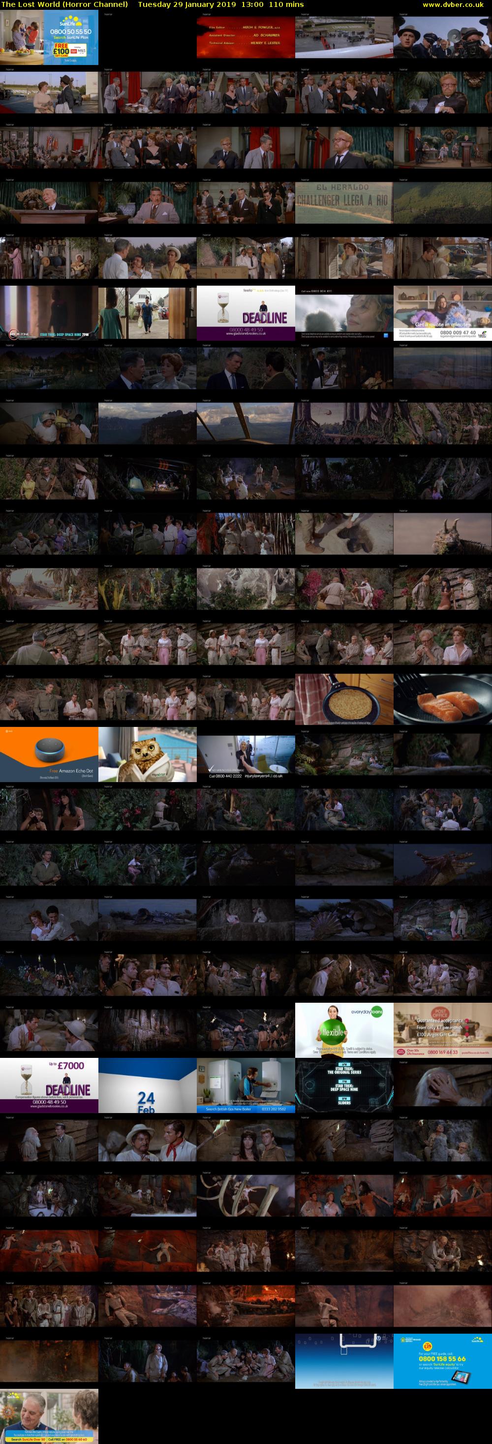 The Lost World (Horror Channel) Tuesday 29 January 2019 13:00 - 14:50