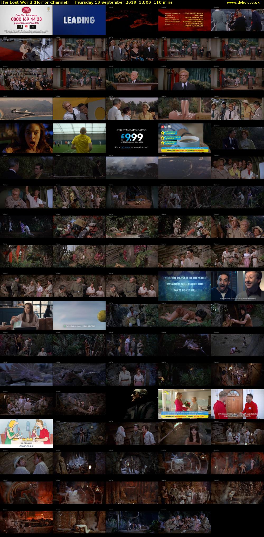 The Lost World (Horror Channel) Thursday 19 September 2019 13:00 - 14:50