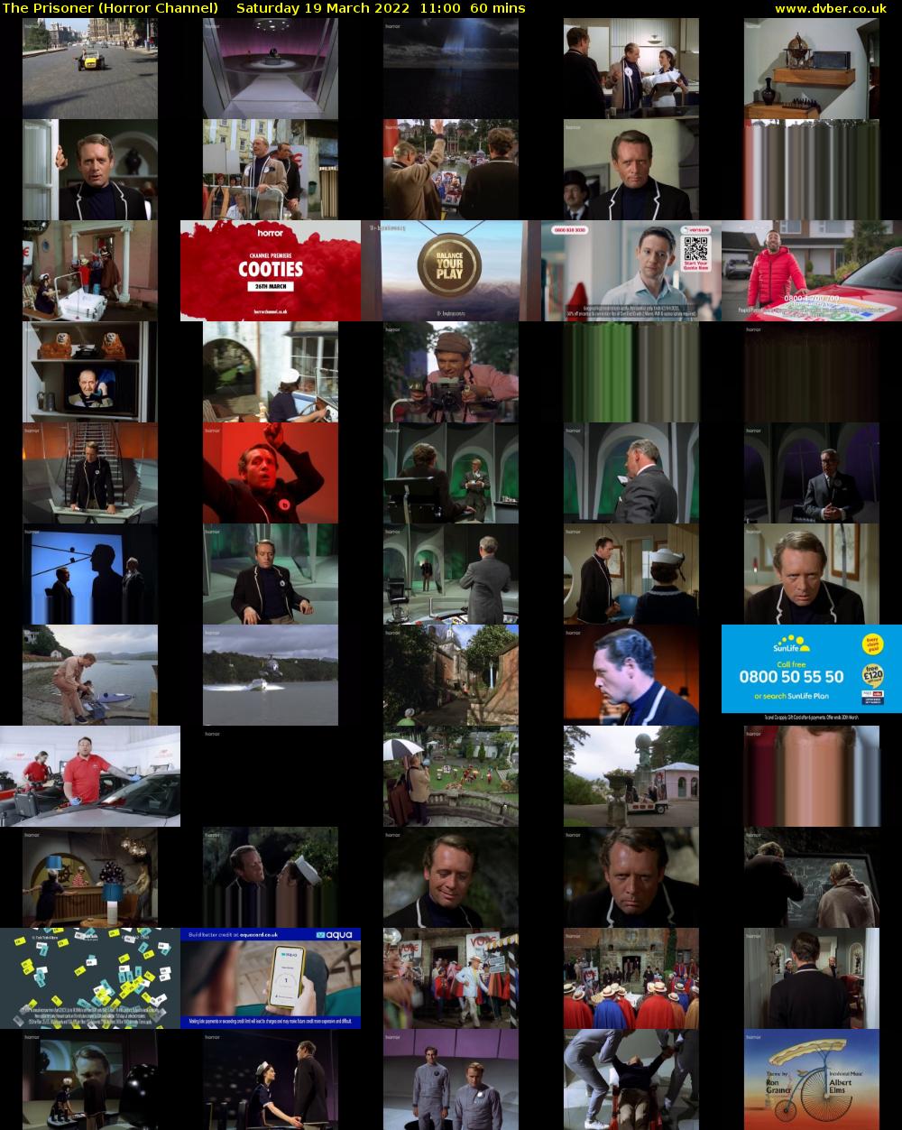 The Prisoner (Horror Channel) Saturday 19 March 2022 11:00 - 12:00