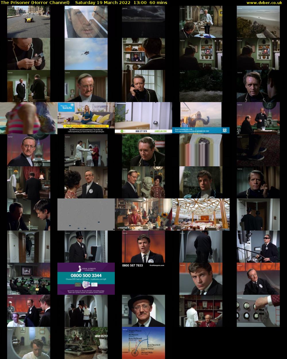 The Prisoner (Horror Channel) Saturday 19 March 2022 13:00 - 14:00