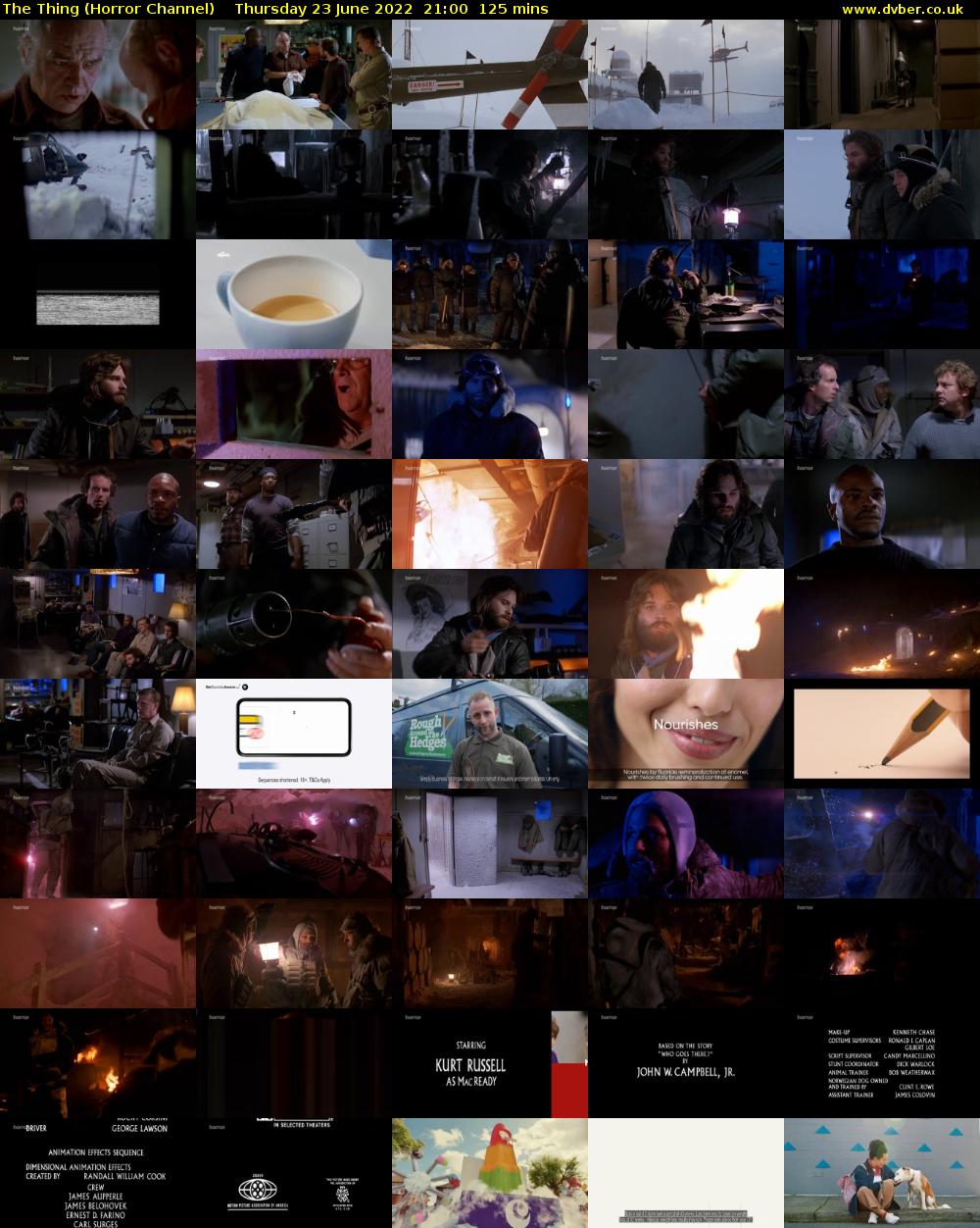 The Thing (Horror Channel) Thursday 23 June 2022 21:00 - 23:05