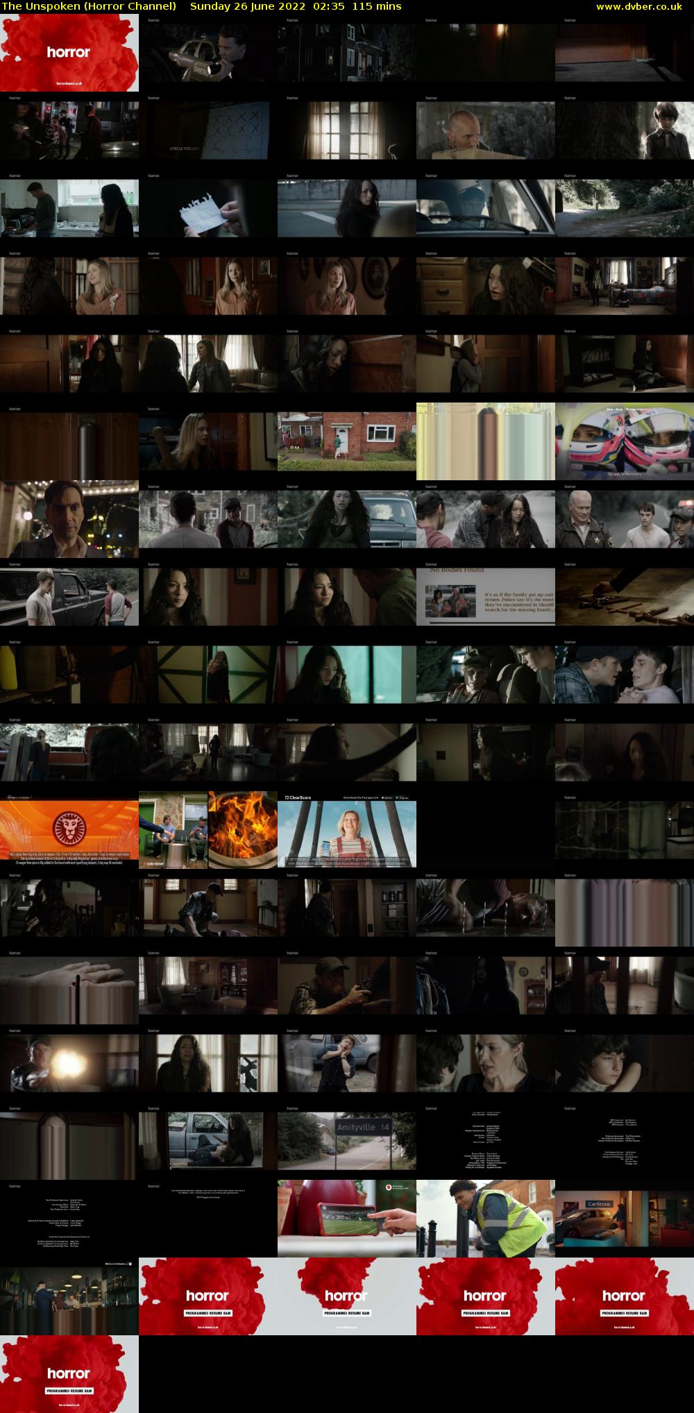 The Unspoken (Horror Channel) Sunday 26 June 2022 02:35 - 04:30