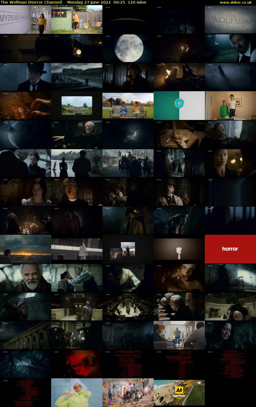 The Wolfman (Horror Channel) Monday 27 June 2022 00:25 - 02:25