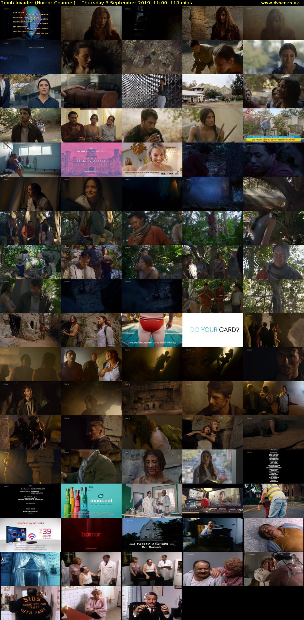 Tomb Invader (Horror Channel) Thursday 5 September 2019 11:00 - 12:50
