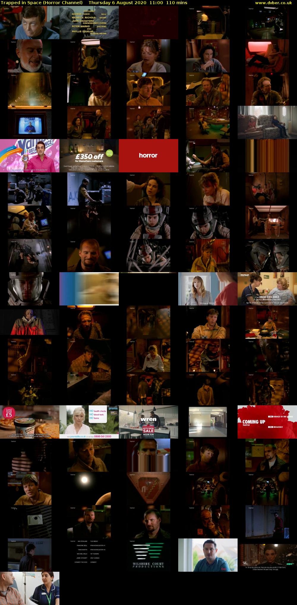 Trapped in Space (Horror Channel) Thursday 6 August 2020 11:00 - 12:50