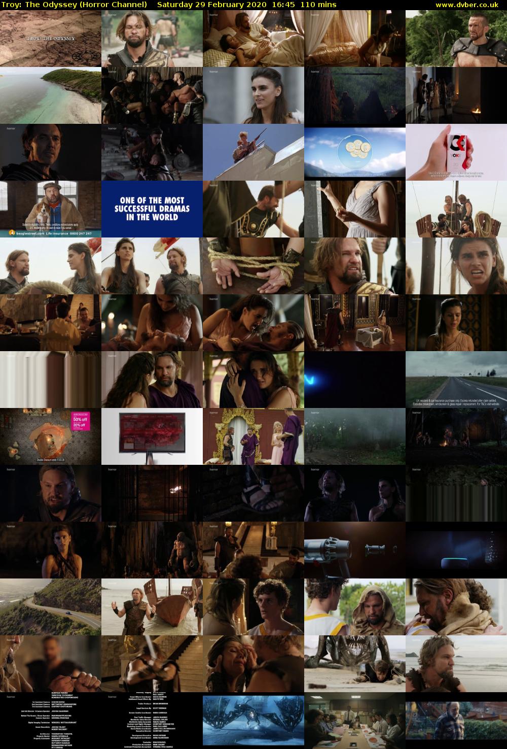 Troy: The Odyssey (Horror Channel) Saturday 29 February 2020 16:45 - 18:35