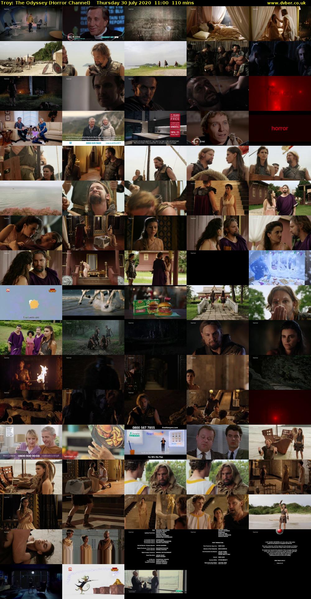 Troy: The Odyssey (Horror Channel) Thursday 30 July 2020 11:00 - 12:50