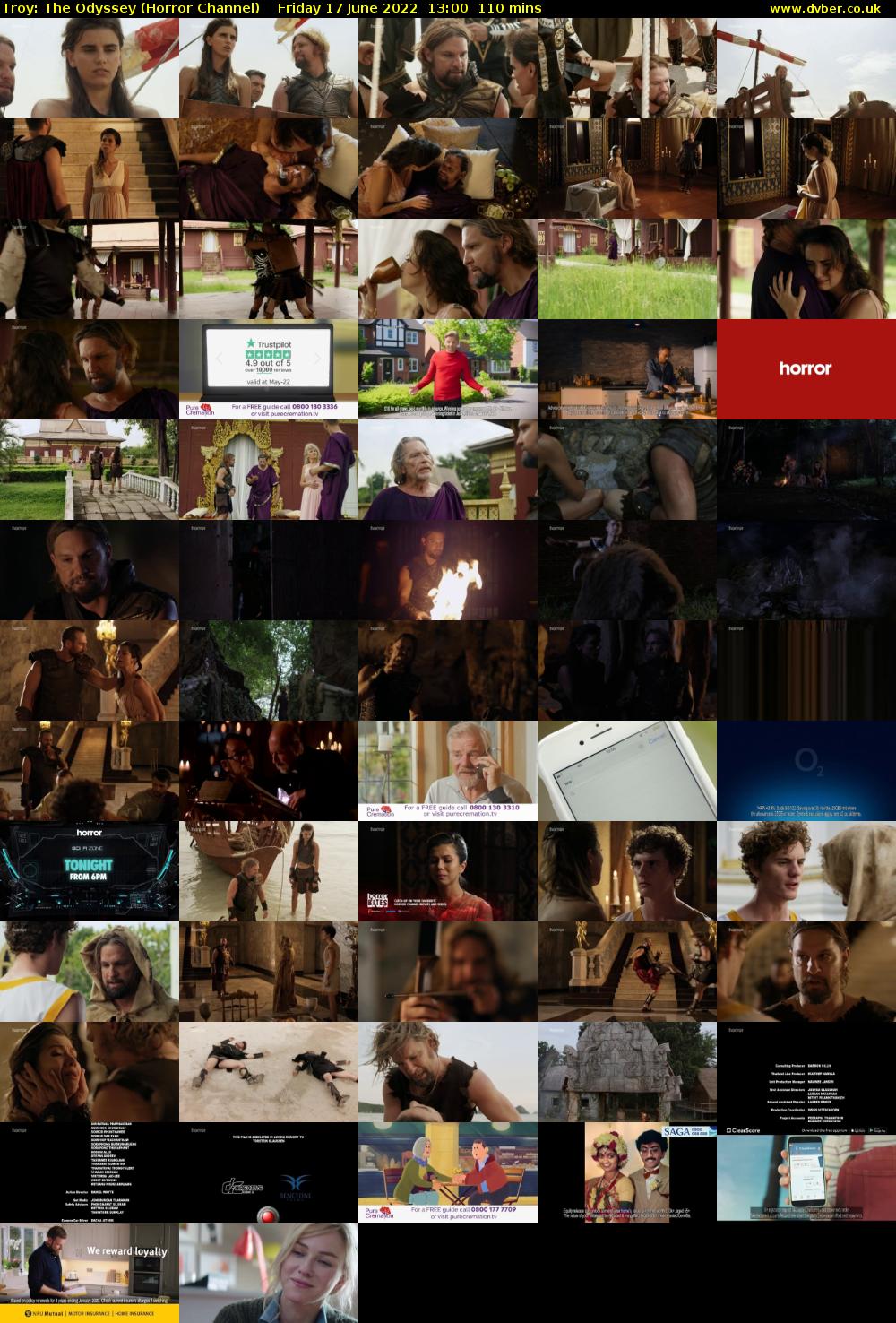 Troy: The Odyssey (Horror Channel) Friday 17 June 2022 13:00 - 14:50