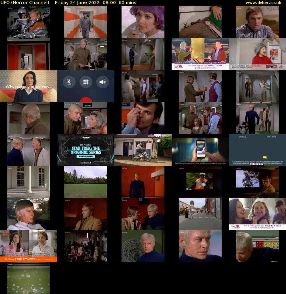 UFO (Horror Channel) Friday 24 June 2022 08:00 - 09:00