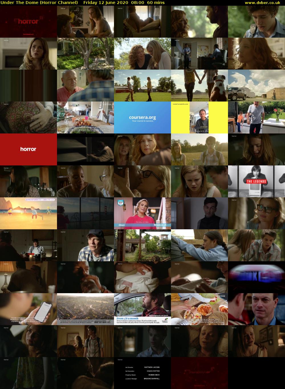 Under The Dome (Horror Channel) Friday 12 June 2020 08:00 - 09:00