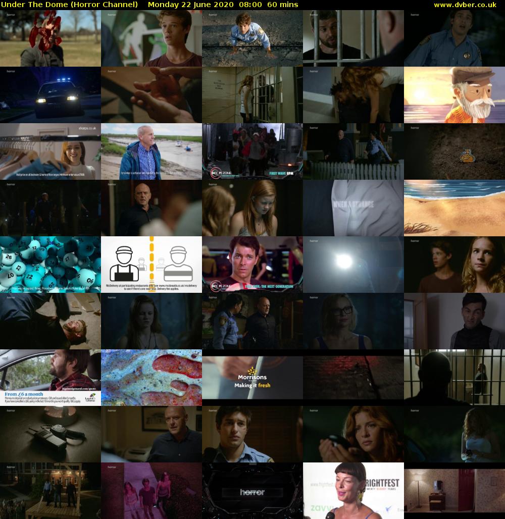 Under The Dome (Horror Channel) Monday 22 June 2020 08:00 - 09:00