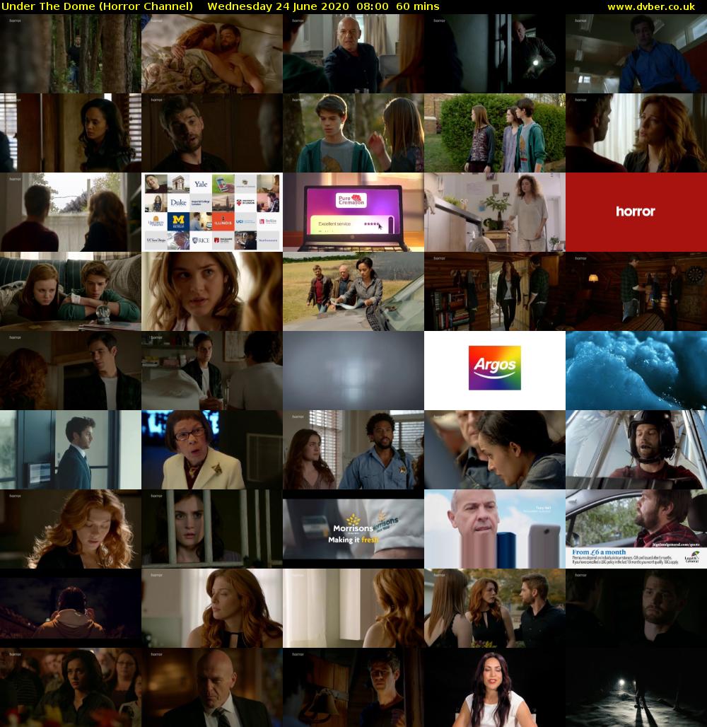 Under The Dome (Horror Channel) Wednesday 24 June 2020 08:00 - 09:00