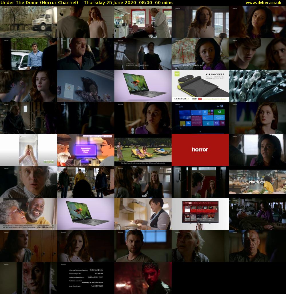 Under The Dome (Horror Channel) Thursday 25 June 2020 08:00 - 09:00