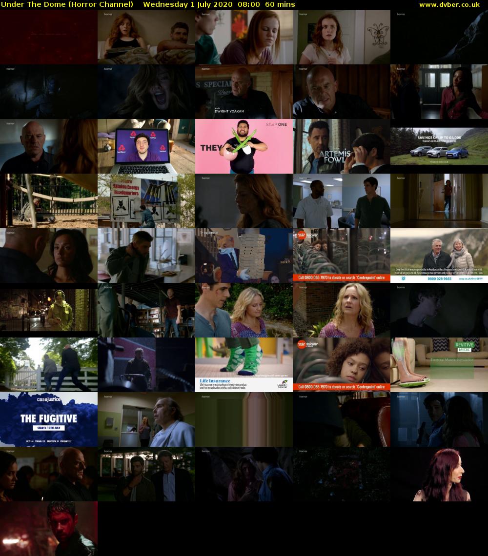 Under The Dome (Horror Channel) Wednesday 1 July 2020 08:00 - 09:00