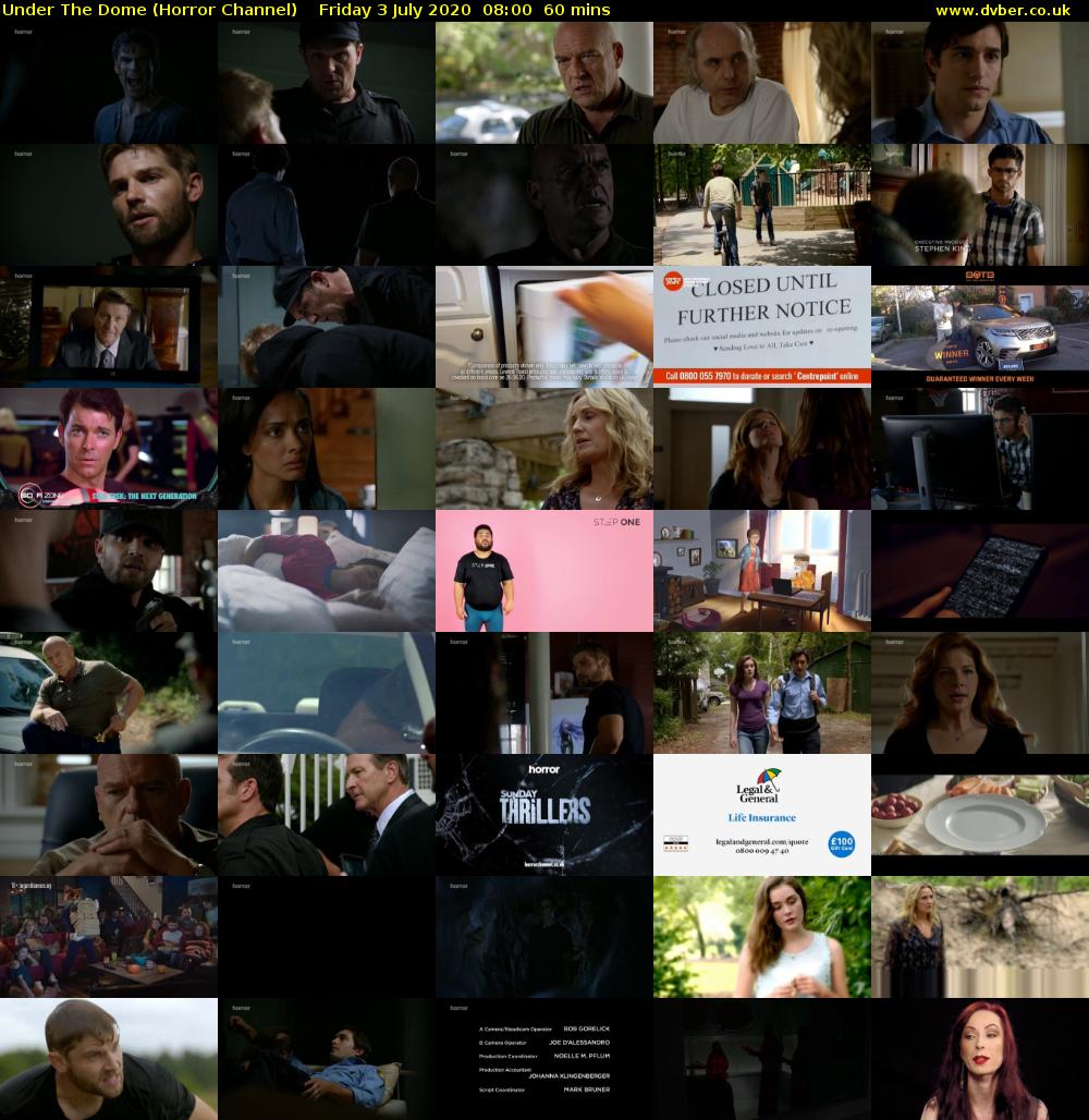 Under The Dome (Horror Channel) Friday 3 July 2020 08:00 - 09:00