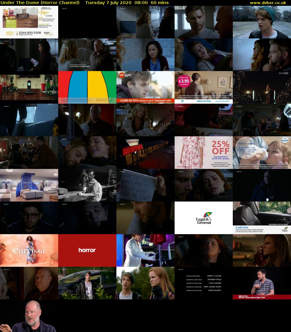 Under The Dome (Horror Channel) Tuesday 7 July 2020 08:00 - 09:00
