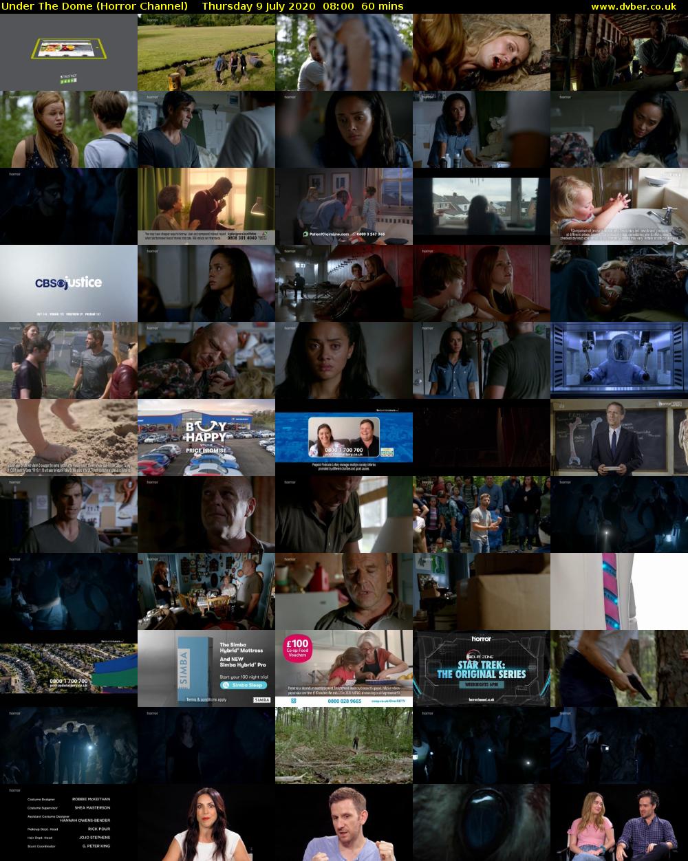 Under The Dome (Horror Channel) Thursday 9 July 2020 08:00 - 09:00
