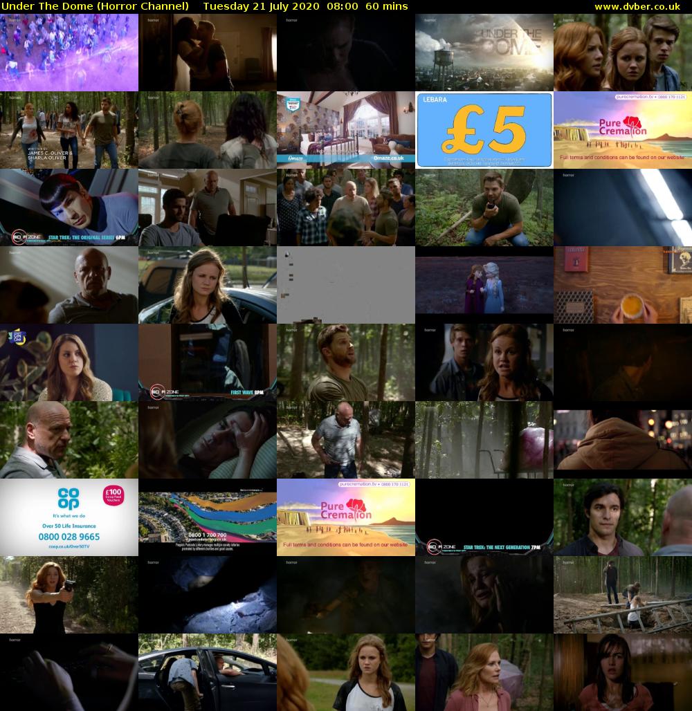 Under The Dome (Horror Channel) Tuesday 21 July 2020 08:00 - 09:00