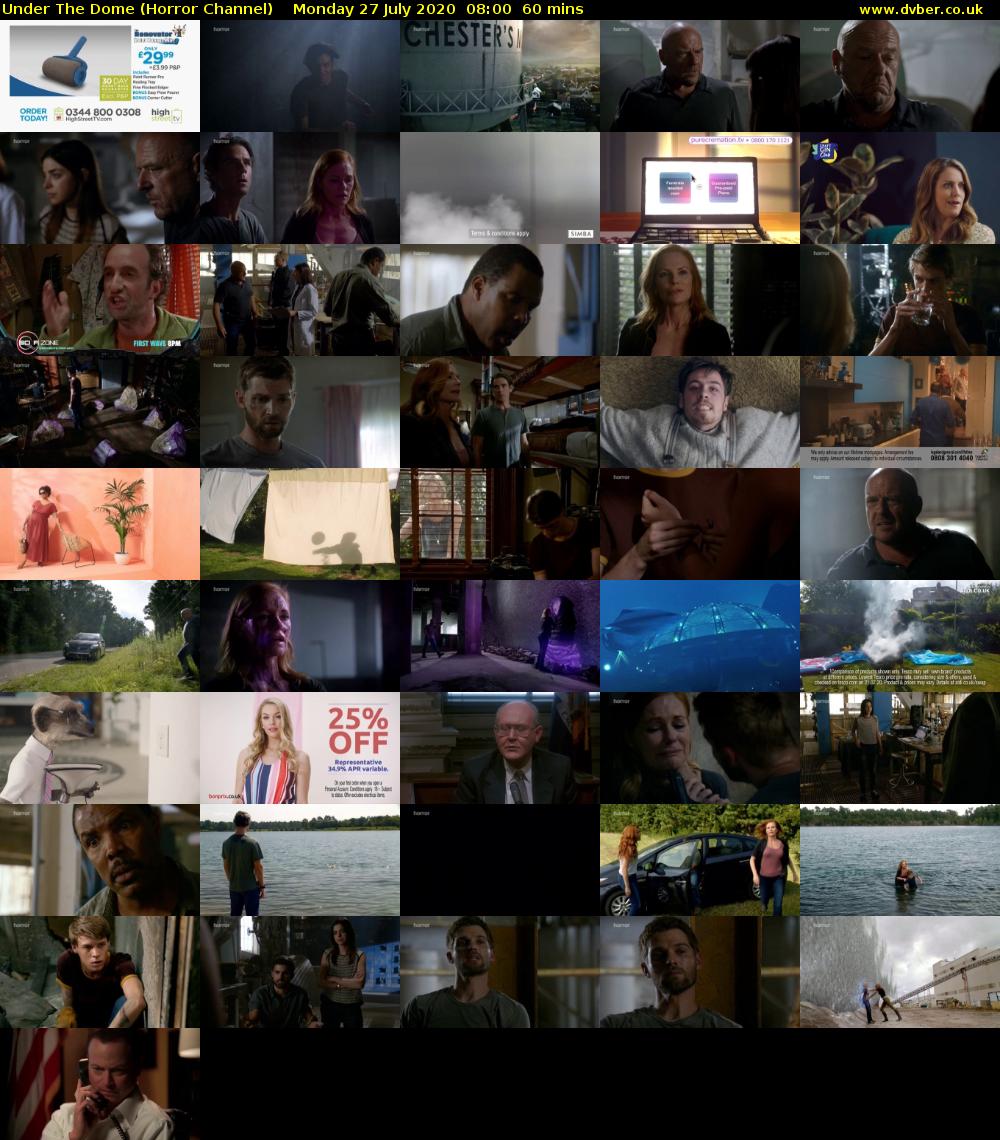 Under The Dome (Horror Channel) Monday 27 July 2020 08:00 - 09:00