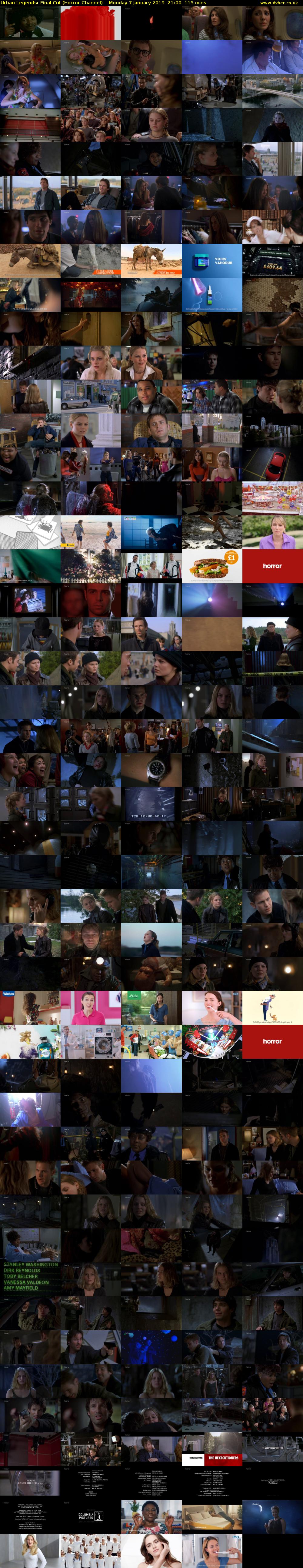 Urban Legends: Final Cut (Horror Channel) Monday 7 January 2019 21:00 - 22:55