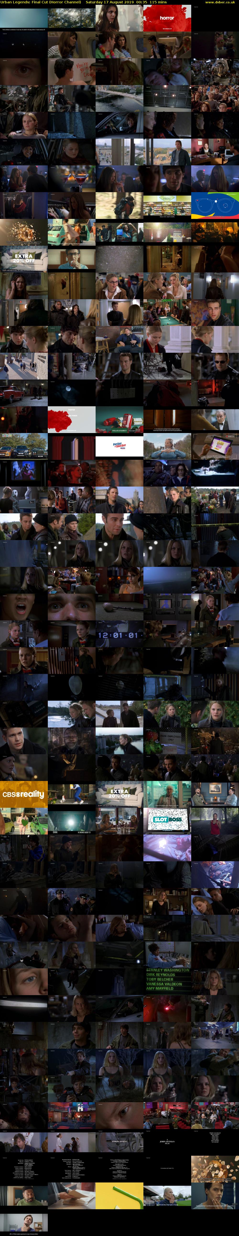 Urban Legends: Final Cut (Horror Channel) Saturday 17 August 2019 00:35 - 02:30