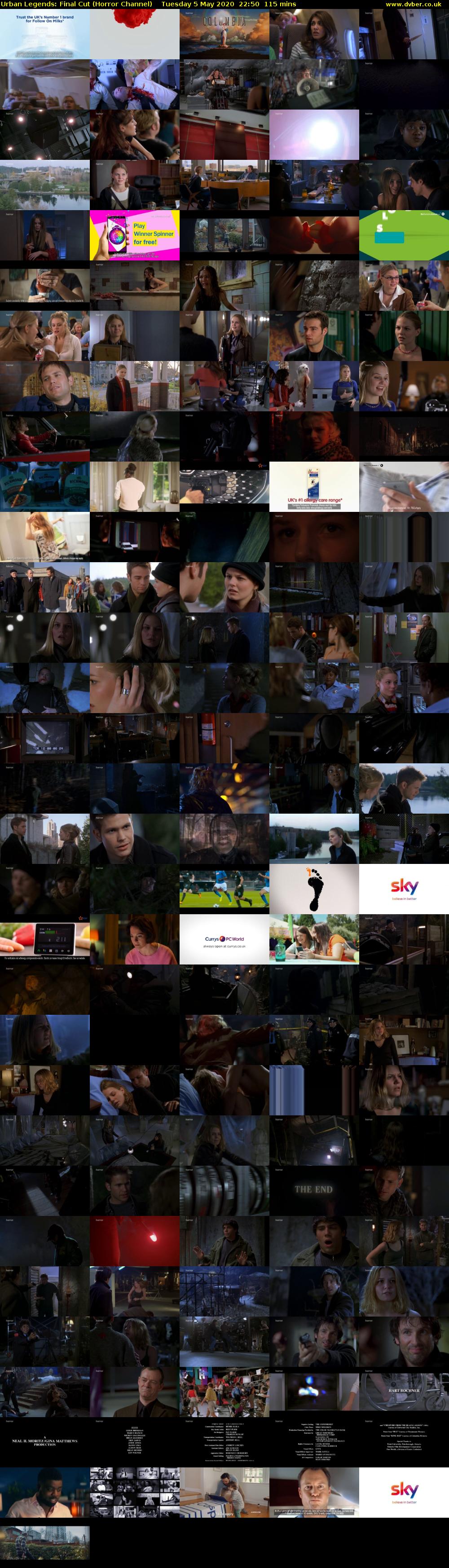 Urban Legends: Final Cut (Horror Channel) Tuesday 5 May 2020 22:50 - 00:45