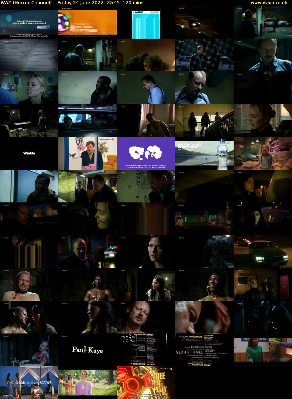 WAZ (Horror Channel) Friday 24 June 2022 22:45 - 00:45