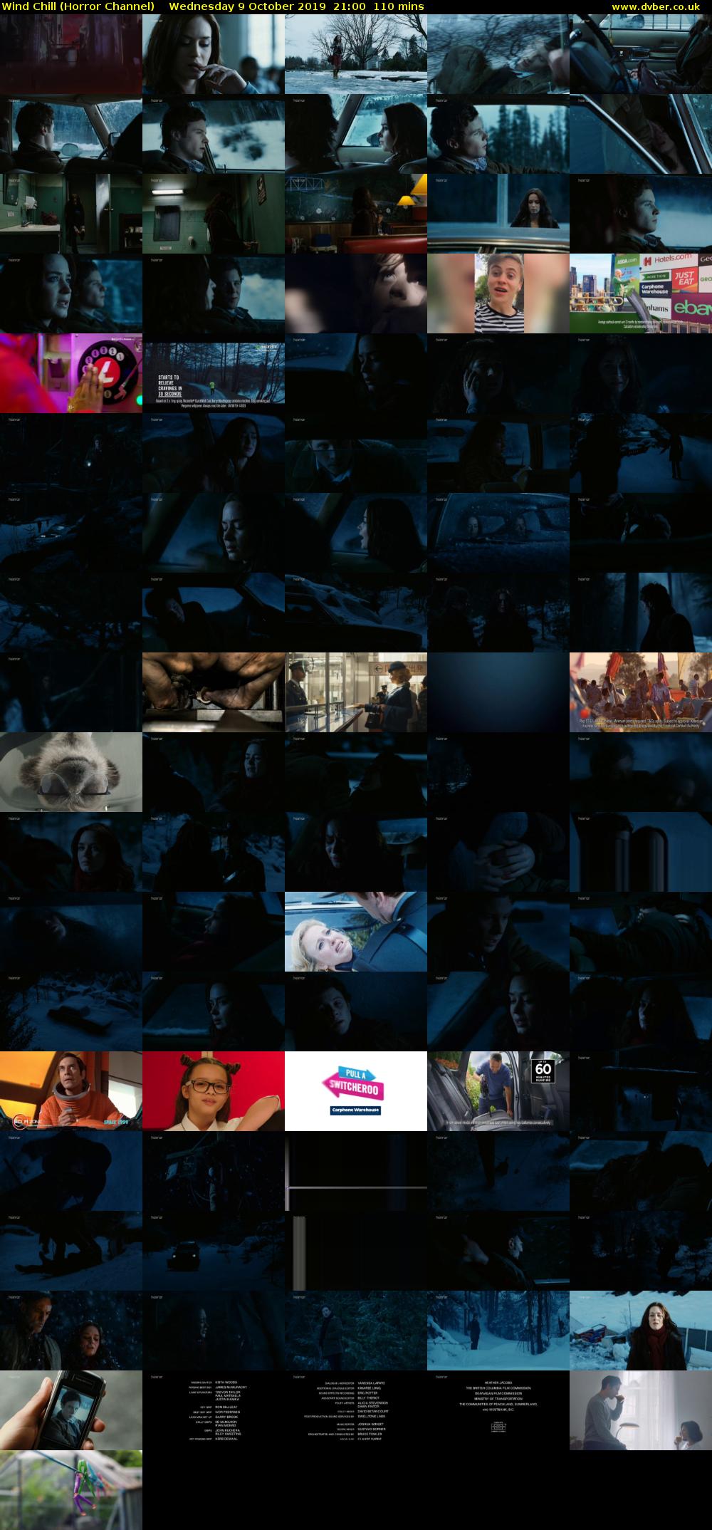 Wind Chill (Horror Channel) Wednesday 9 October 2019 21:00 - 22:50